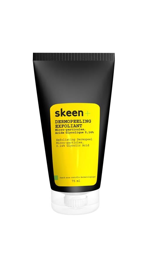 Con micropartículas exfoliantes hechas de material sintético y ácido glicólico para eliminar las células muertas y homogeneizar la superficie de la piel. Su combinación de exfoliación mecánica con peeling químico ejerce una doble acción regenerante y purificante. Ayuda a prevenir la formación de impurezas y reduce el tamaño de los poros. (36€, en www.skeen.fr)