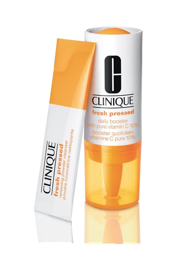 Clinique Fresh Pressed Kit para 7 días con Vitamina C. Este sistema de dos sencillos pasos (limpiador facial en polvo y potenciador de tratamiento), contiene Vitamina C pura. (28€)