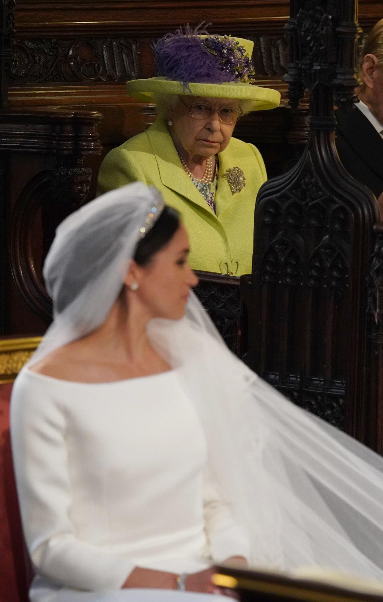 La Reina, durante  la boda de Meghan Markle y el príncipe Harry , el pasado 19 de mayo de 2018.