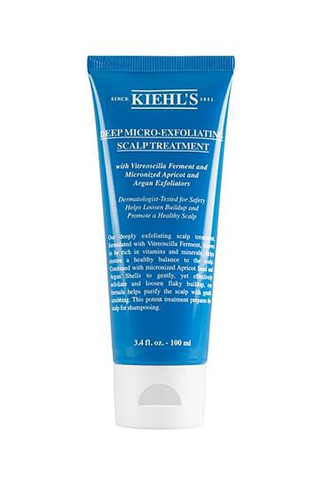 Tratamiento Micro-Exfoliante para el cuero cabelludo de Kiehl’s. Ayuda a eliminar la caspa, mejora las condiciones del cabello y del cuero cabelludo. El primer paso para promover la salud y limpieza del cuero cabelludo. (21,50€)