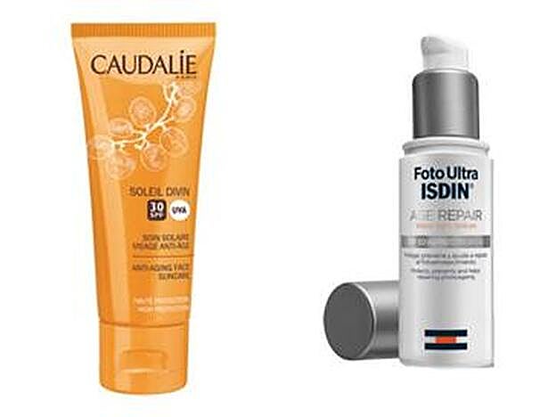Soleil Divin Soin Solaire SPF30 de Caudalie (23,50 €). FotoUltra Age Repair SPF50 de Isdin (25,95 €).