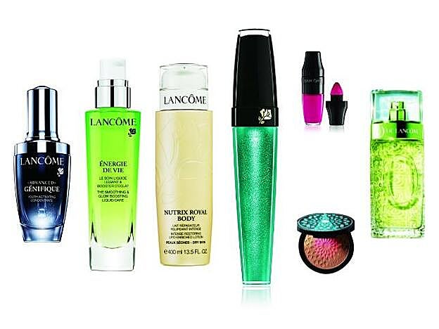 Suero Activador de Juventud Advanced Génifique (82 euros). Energie de Vie Liquid Care Alisante & Potenciador de Luminosidad (60 euros). Crema Corporal Nutrix Royale Body de Lancôme (55 euros). Sombra en crema Le Métallique Brise Azur (34 euros). Paleta Belle de Teint Bronze & Blush (47,50 euros). Labial Matte Shaker (24,50 euros). Fragancia Ô (50 euros). Todo de Lancôme.