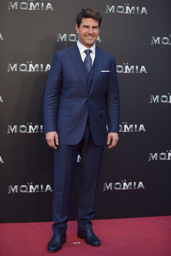 El actor Tom Cruise, muy elegente en la presentación de 'La Momia' en Madrid.