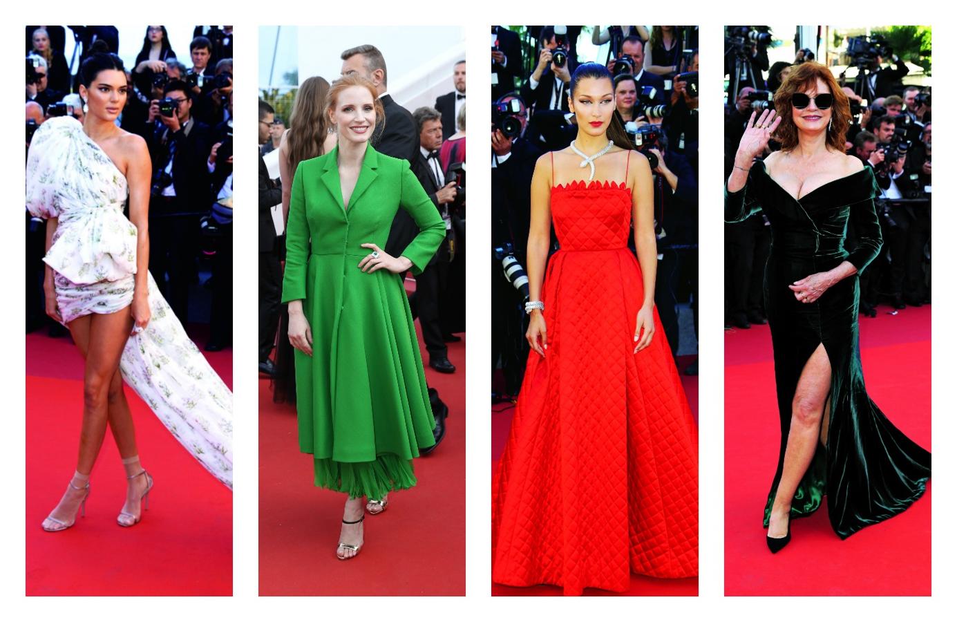 Actrices, modelos y hasta princesas han pasado por la alfombra roja del festival de cine de Cannes. Entre ellas, Bella Hadid y Jessica Chastain, ambas de Dior pero con diseños muy distintos; y nuestra favorita, Susan Sarandon, de Alberta Ferretti.