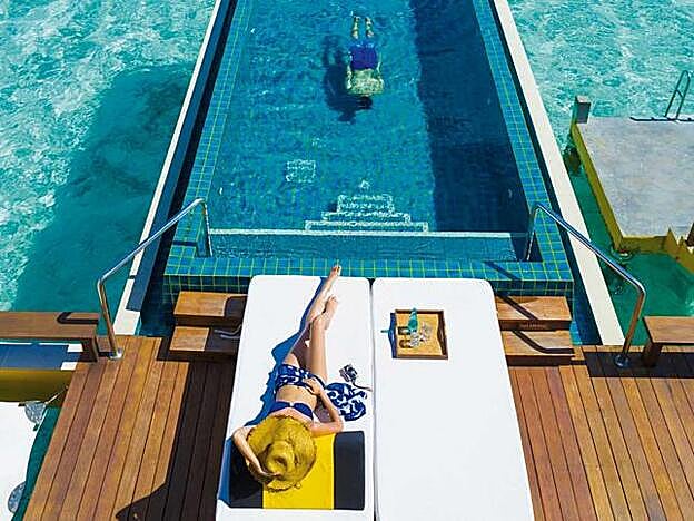 Villas frente al mar de Maldivas.