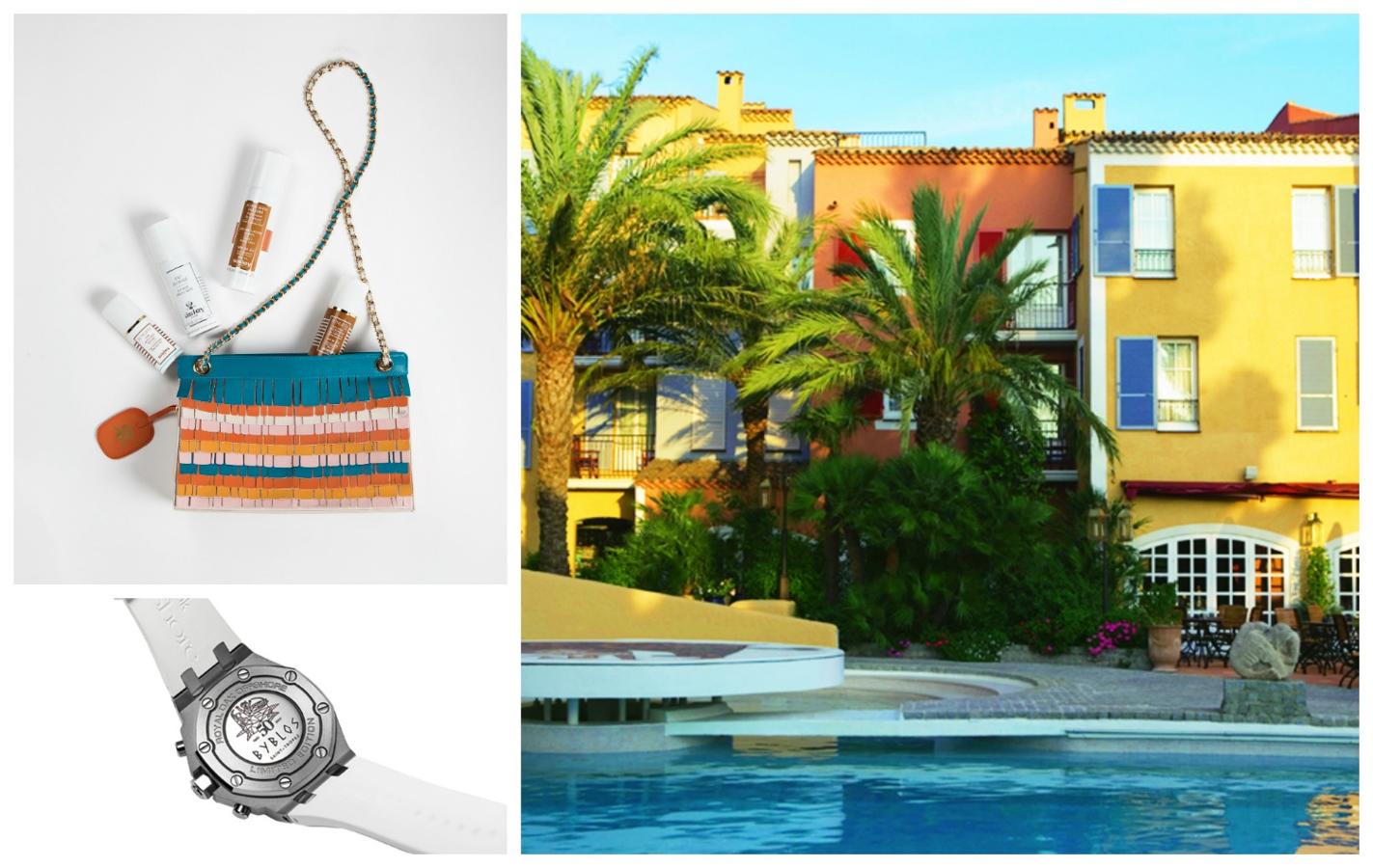La firma relojera Audemars Piguet y la de cosmética y perfumería Sisley rinden homenaje a un emblema de Saint-Tropez, el Hotel Byblos, que celebra ahora su 50 aniversario. Audemars Piguet presenta una versión del Royal Oak Offshore; y Sisley, el Vanity neceser, un bolso con algunos de los grandes productos de la casa.