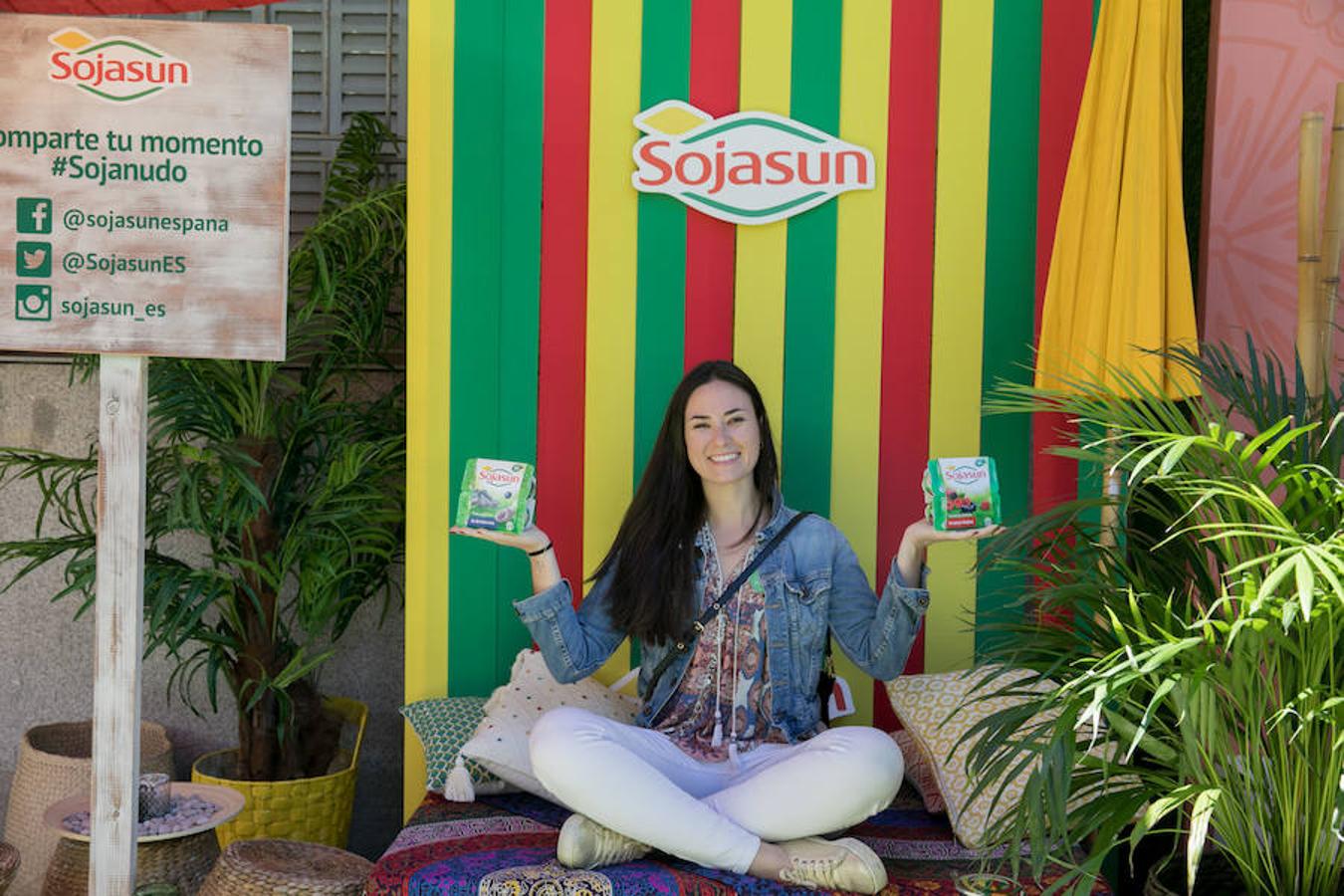 Espacio Chill Out de la marca Sojasun, que ofreció propuestas saludables de alimentación muy cómodas para llevarte a cualquier parte, estupendas para el verano