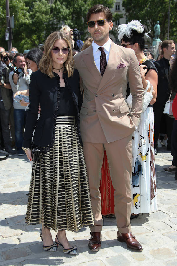 Olivia Palermo y Johannes Huebl, en el desfile de Dior en la Alta Costura de París.