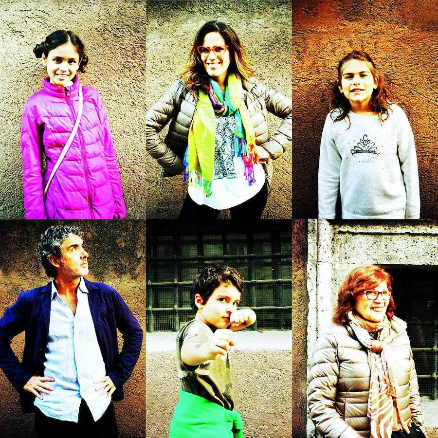 La familia al completo: Alani, Hazel, Amaia, Iñaki, Iker y Julia.