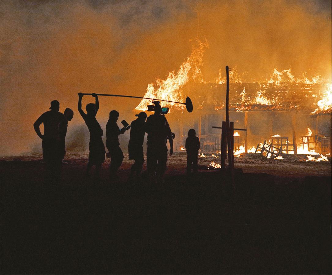 Una de las escenas de la película durante el rodaje.