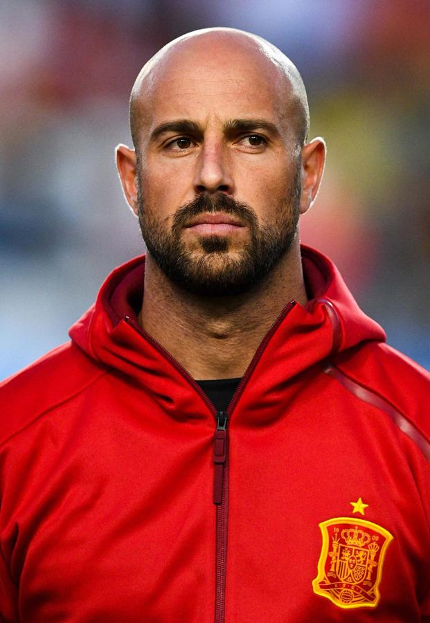 El portero Pepe Reina en un partido de España ante Colombia.
