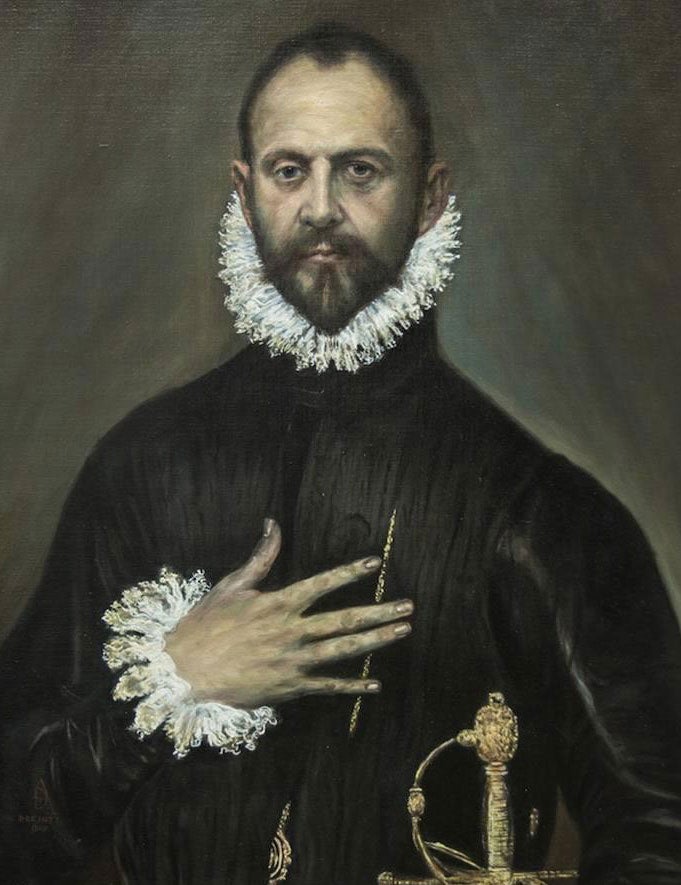"El caballero de la mano en el pecho", de El Greco. El dinero recaudado irá destinado a la Fundación Ramón Grosso (Niños y jóvenes con cualquier tipo de discapacidad o riesgo exclusión social)