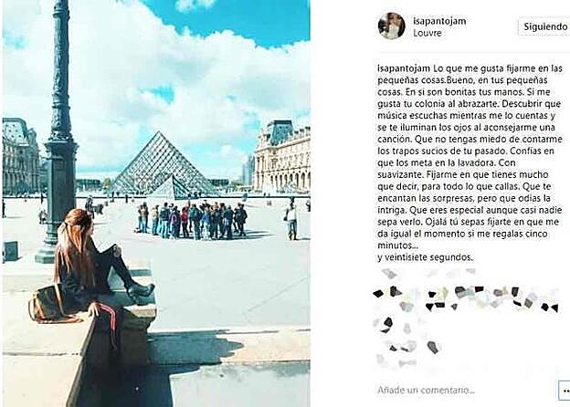 Este es el mensaje y la foto que ha compartido Isa ante sus seguidores.