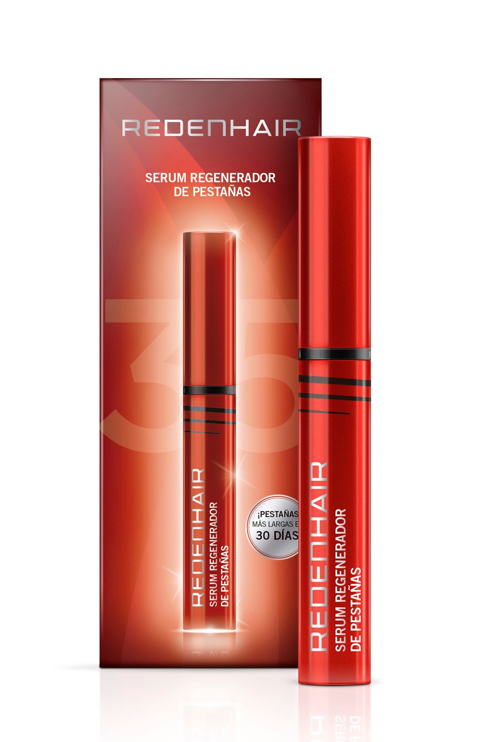 Tratamiento regenerador de pestañas 100% vegano, sin protaglandina. La avanzada fórmula con Biotina fomenta el crecimiento de las pestañas, las engrosa, evita que se caigan o se sequen; aumenta el flujo sanguíneo a los folículos y estimula y mantiene las pestañas saludables. Se vuelven más largas, densas, más nutridas y tienen un mejor aspecto. (75€, en la parafarmacia de El Corte Inglés y www.redenhair.com)