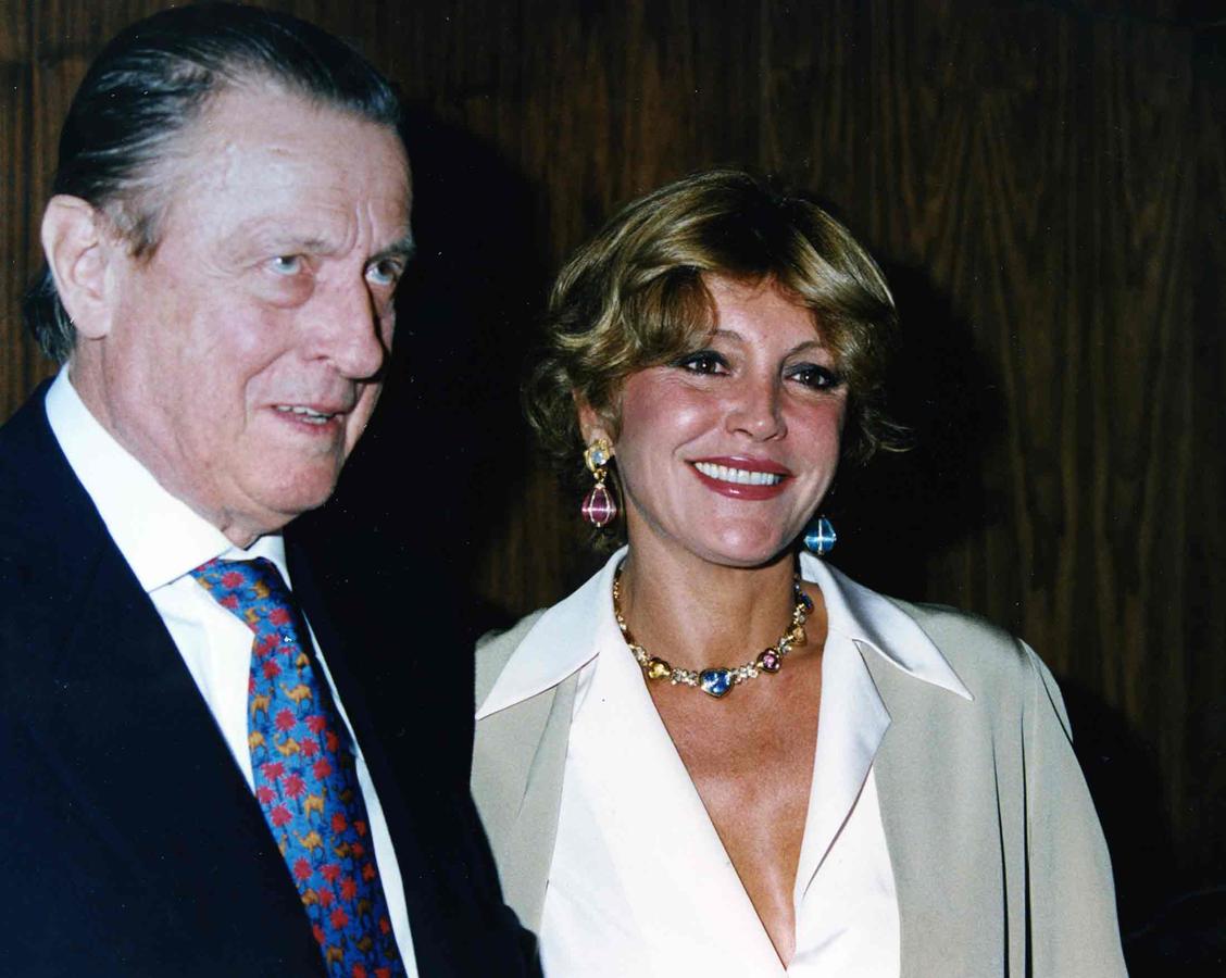 El matrimonio en una imagen de archivo, poco después de traer la colección del barón a España.