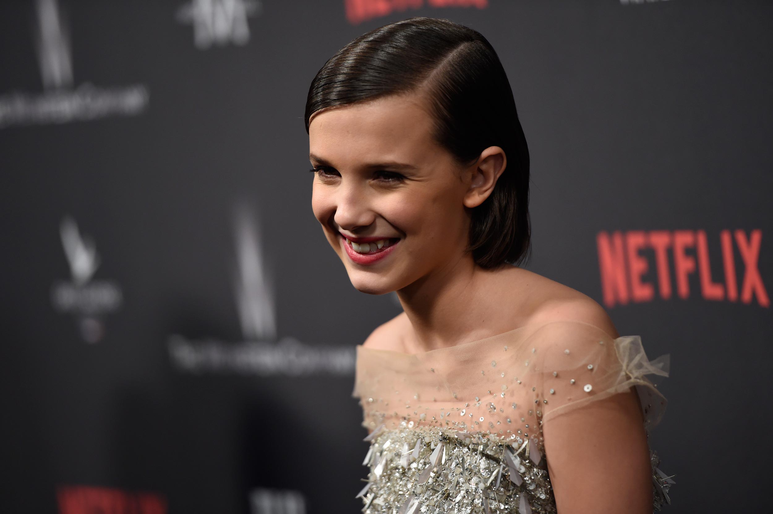 Cuando le dijeron que tenía que raparse el pelo para interpretar el papel de Eleven, no le importó, sin embargo su madre al principio se negó.