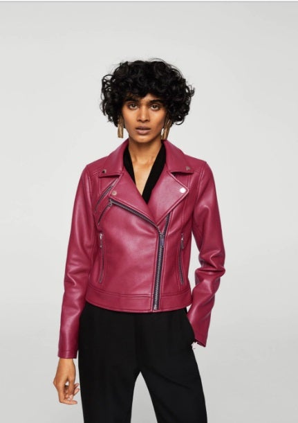 Chaqueta de cuero de Mango disponible en varios colores: 49,95 euros.