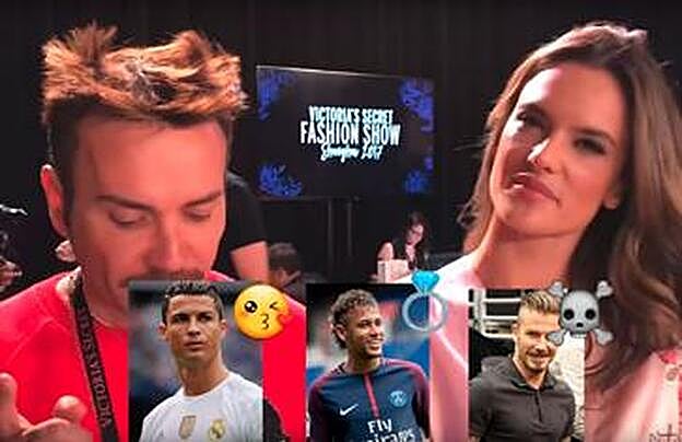 Alessandra Ambrosio contestando en el juego del Youtuber.