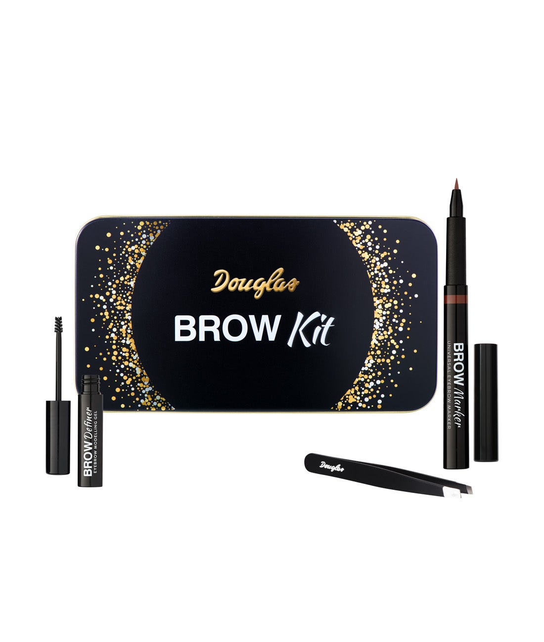 Kit de cejas de Douglas de la colección Christmas Wonderland con 1 brow marker para definir, 1 brow definer para dar forma y 1 pinza (14,99€, Douglas)