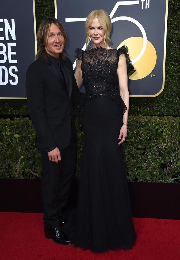 Keith Urban y Nicole Kidman, un clásico de las alfombras rojas, en los Globos de Oro 2018-