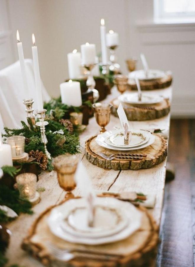 La madera siempre es una buena idea, y más en una boda rústica de invierno. (Foto: Pinterest).