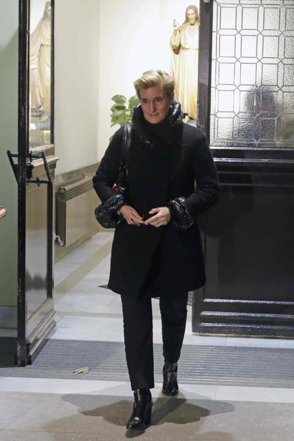 María Zurita a la salida del funeral de Carmen Franco.