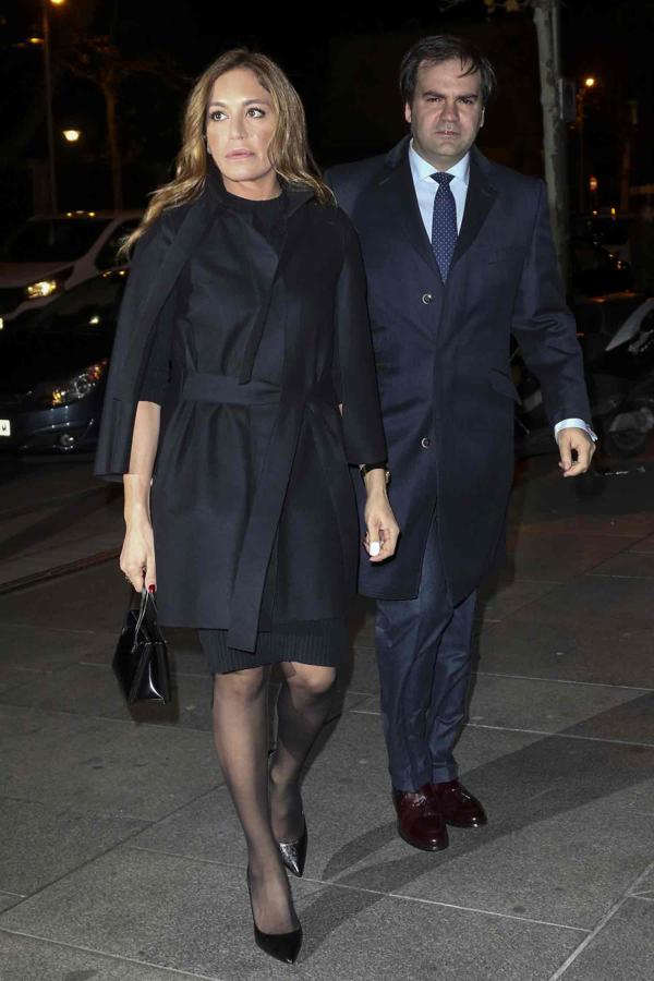 Gema Ruiz y su marido, Juan Díaz, en el funerla de Carmen Franco.