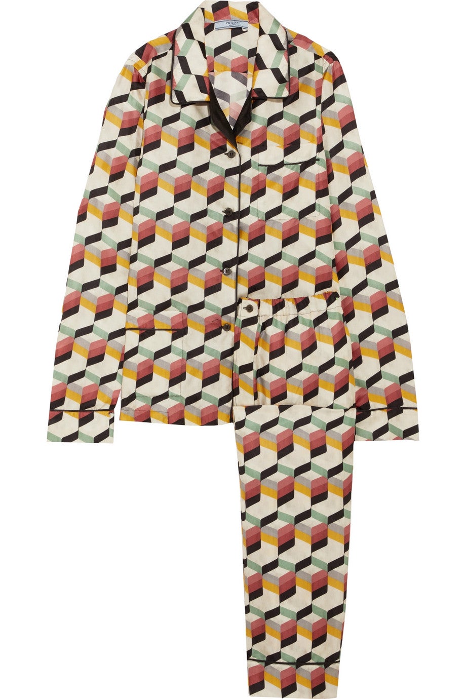 Pijama con estampado geométrico de Prada. Precio: 700 euros (antes 1400 euros)