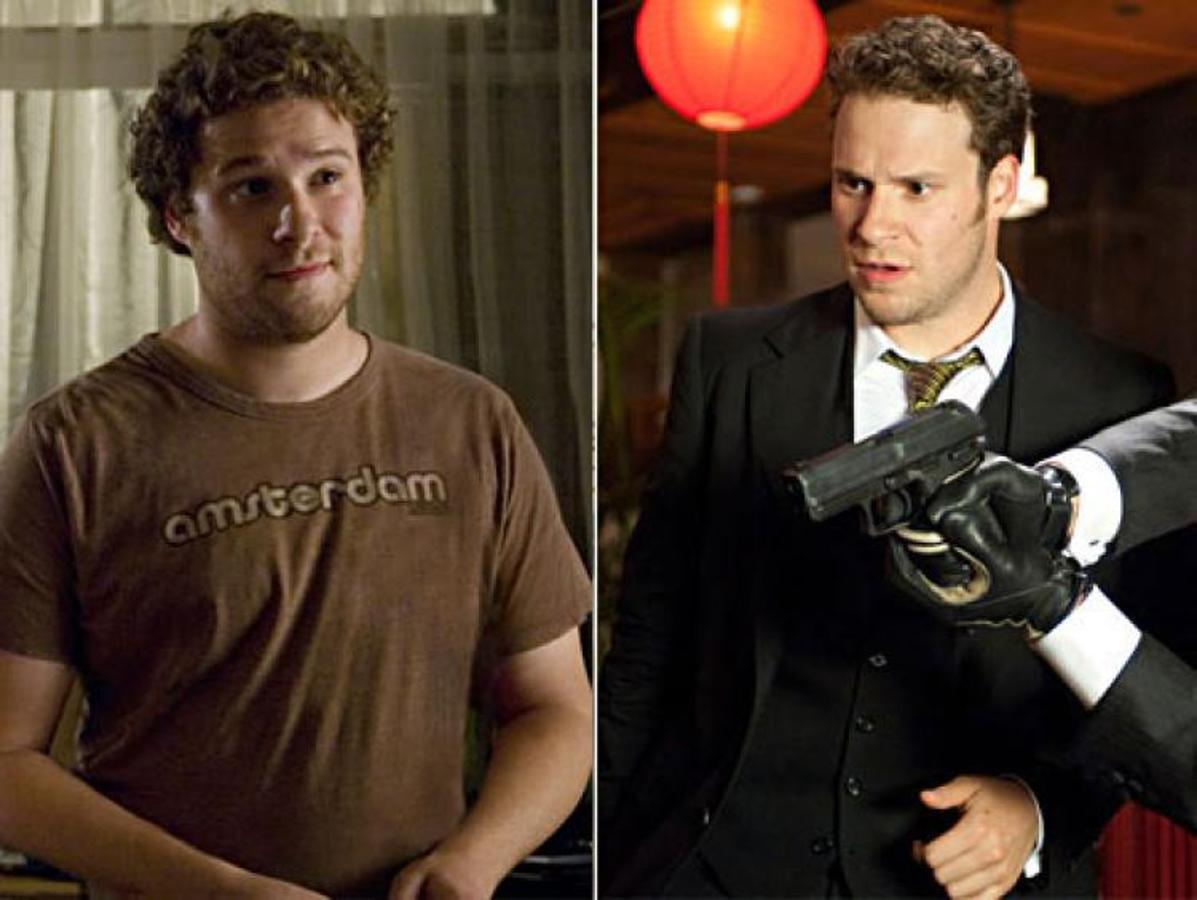 Seth Rogen estilizó su figura para dar vida a un superhéroe en 'The Green Hornet'.