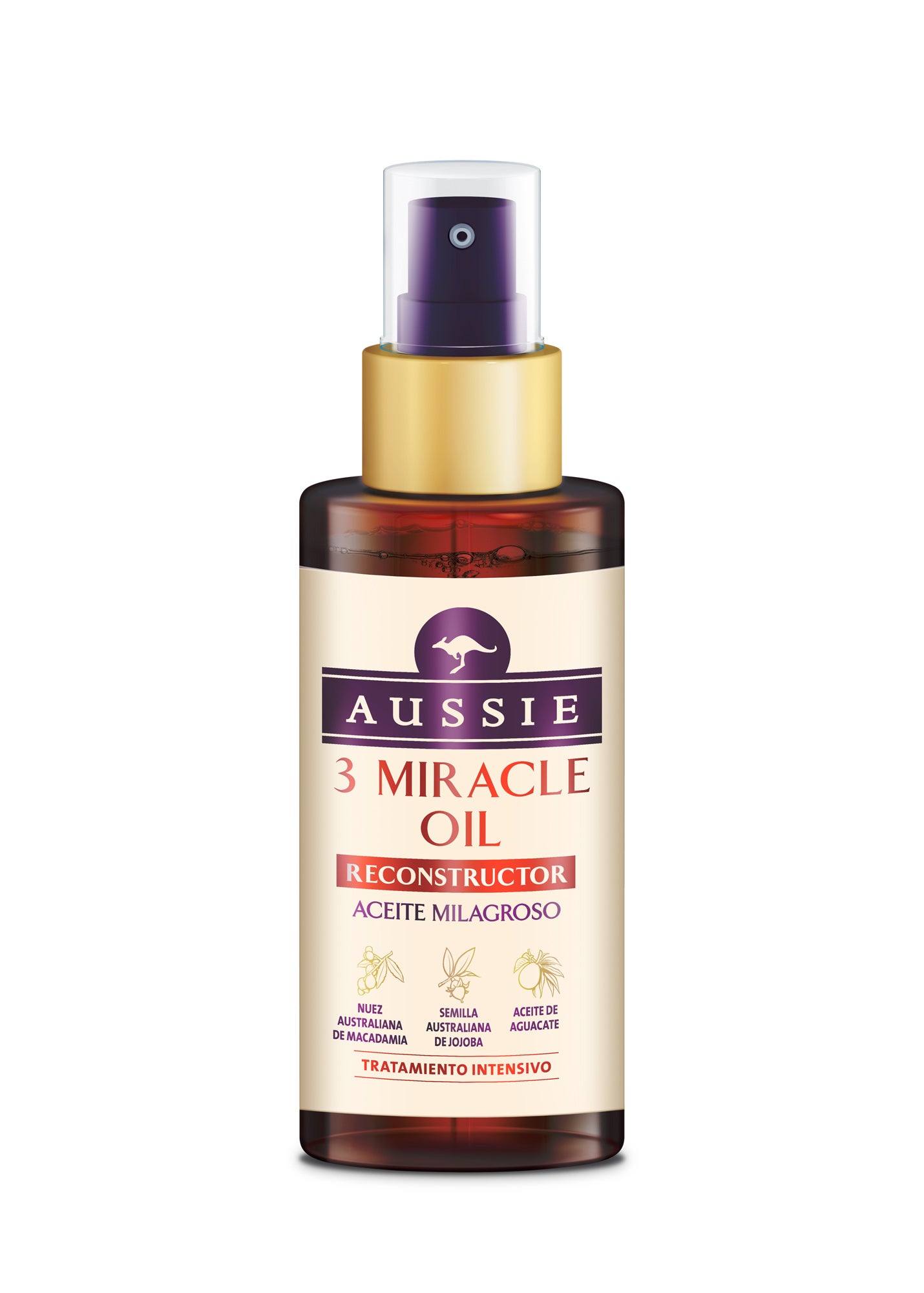 3 Miracle Oil de Aussie. Un aceite capilar que ayuda a reparar el pelo. Contiene Nuez de Macadamia, Semilla de Jojoba y aceite de Aguacate. (8,90€)