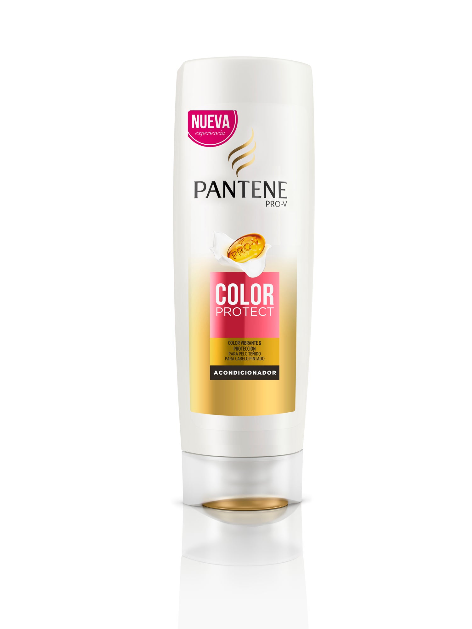 Acondicionador Color Protect de Pantene. Especialmente formulado para tratar el cabello teñido y solucionar sus problemas específicos, protegiendo el color. (3,85€)