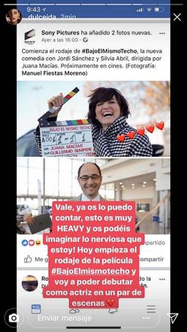 Dulceida debutará como actriz en la película 'Bajo el mismo techo'.