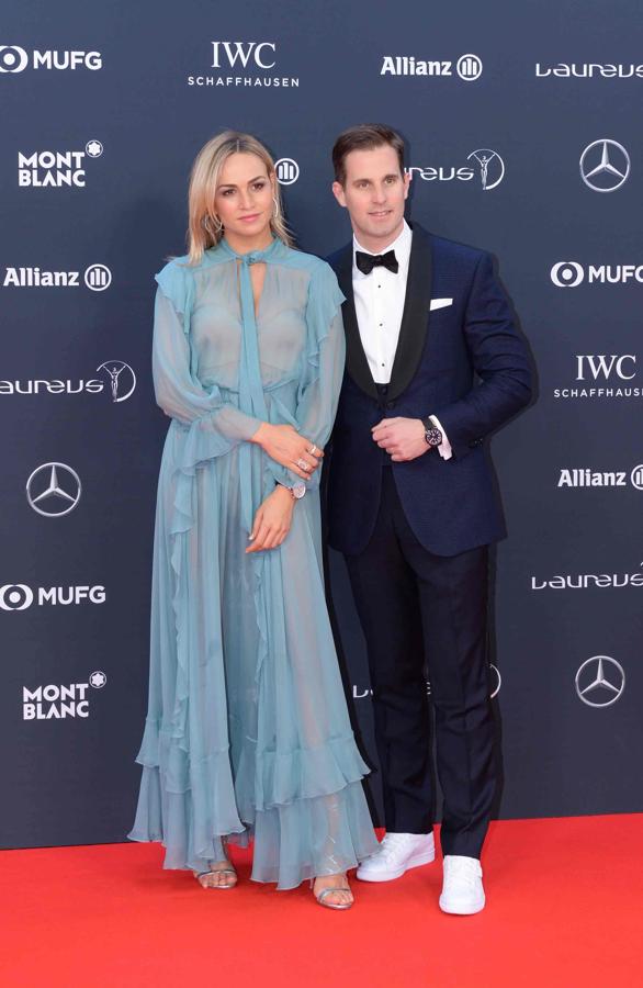 Carmen Jordá y Christoph grainer durante su paso por la alfombra roja.