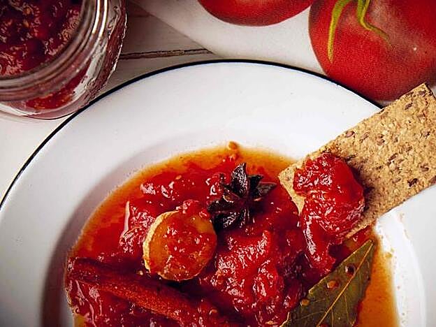Aspecto de nuestro 'chutney' de tomate'.