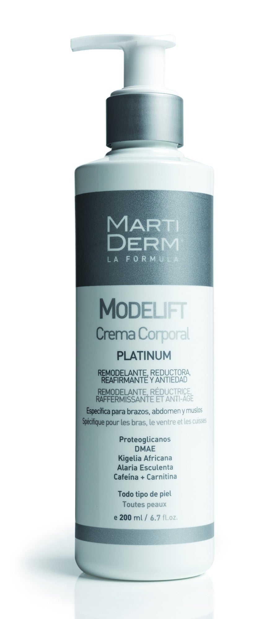 MartiDerm Modelift. Crema remodelante, reductora y reafirmante, formulada con activos tensores que mejoran el tono muscular y activos reductores con efecto drenante. (33,45€, 200ml)
