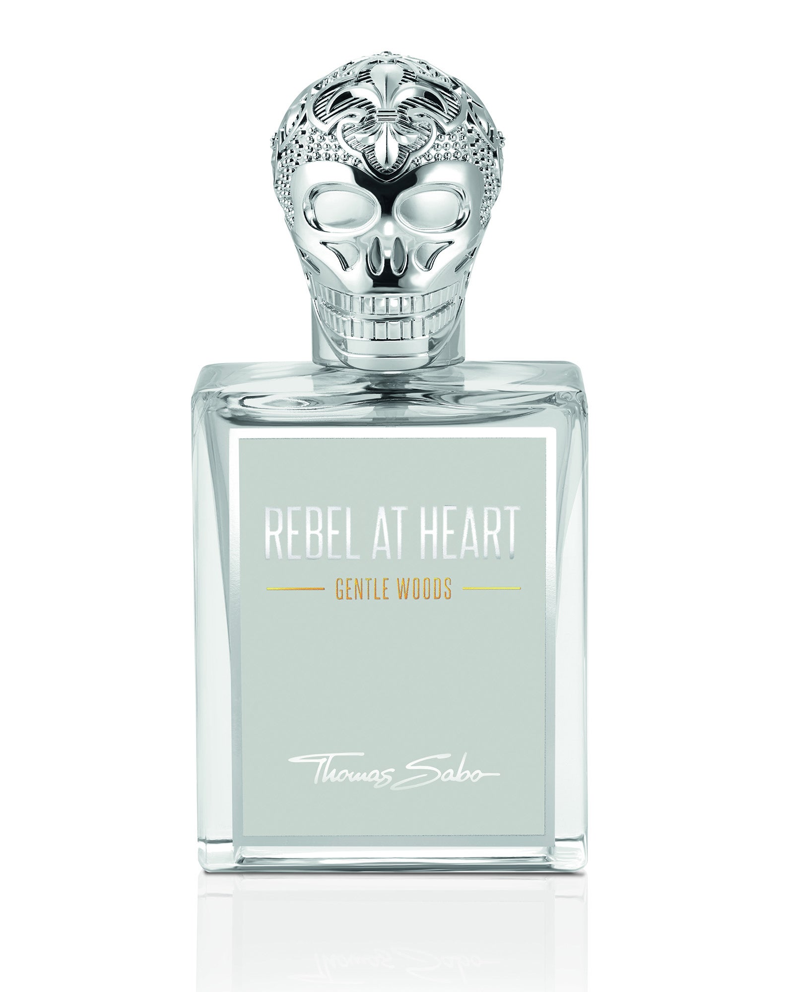 Rebel At Heart Gentle Woods de Thomas Sabo. Un bouquet floral y verde con notas cítricas y maderas nobles. El frasco viene rematado con una osada calavera a modo de tapón. (37,95€)