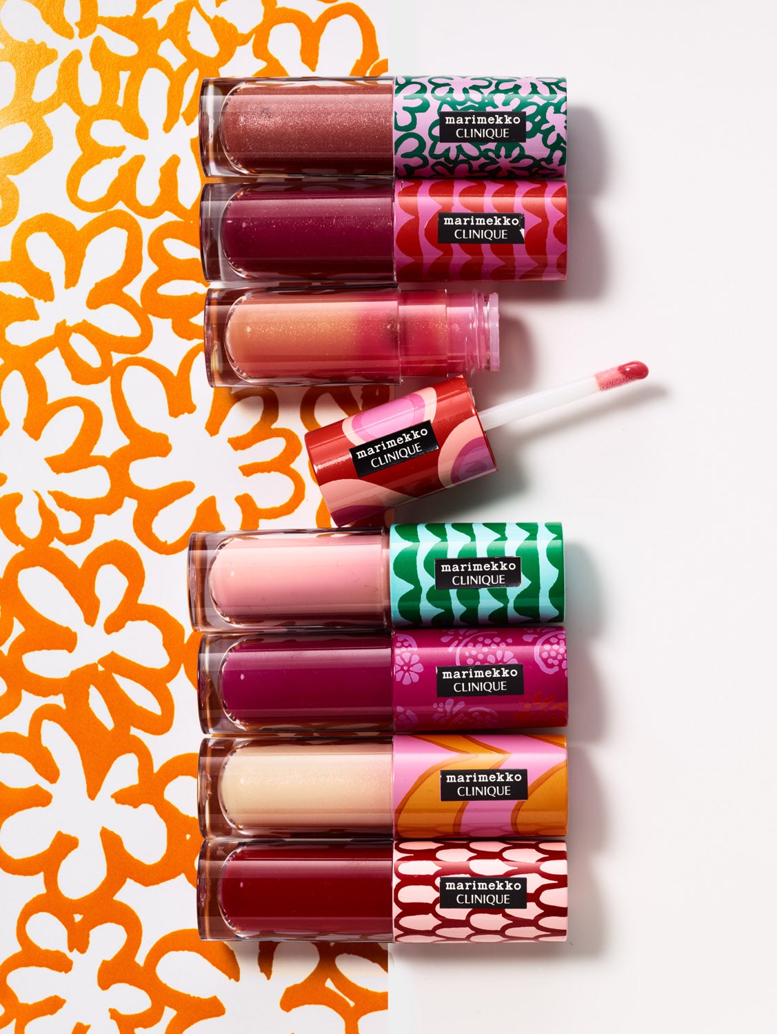 10 tonos de brillo hidratantes, cada uno con su propio estampado Marimekko. Un labial lleno de color para esta primavera. (25,50€)