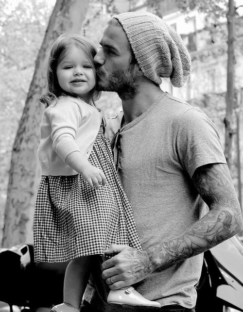 David Beckham en una bonita foto con su hija.