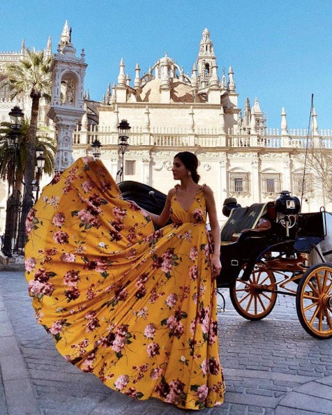 @merytueriel con vestido de Rocio Osorno Costura.