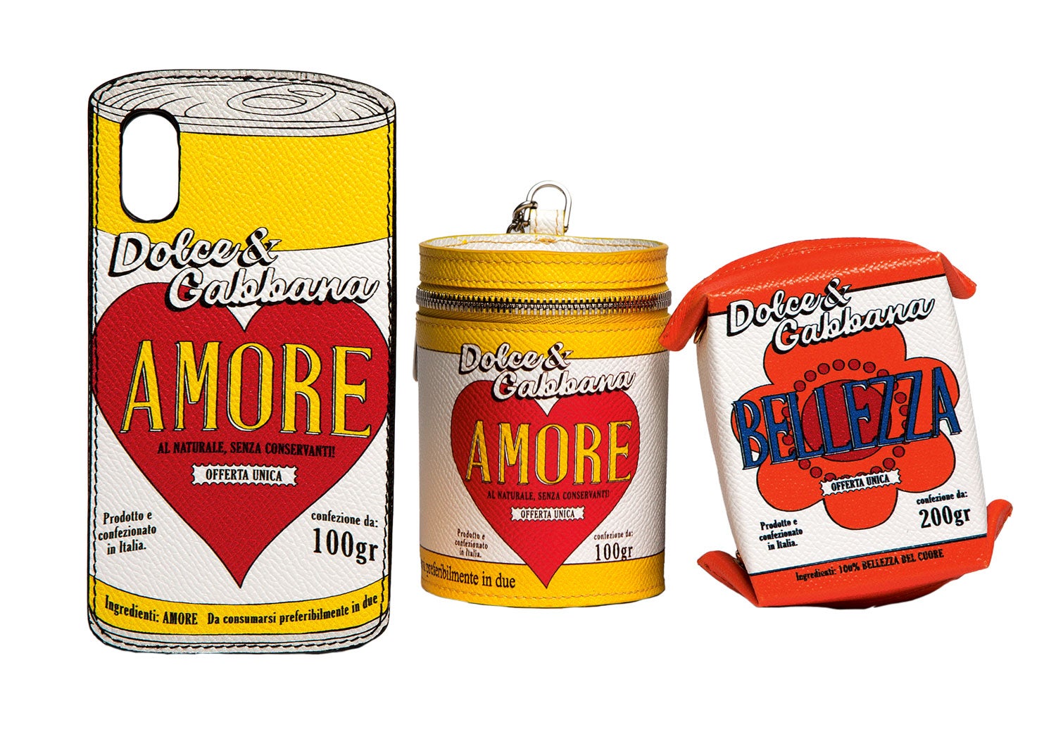 Accesorios de Dolce & Gabbana (funda de móvil y monederos) inspirados en Andy Warhol.