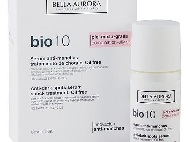 Bio10 Sérum Anti-Manchas Tratamiento de choque Oil Free de Bella Aurora (29,95 euros)
