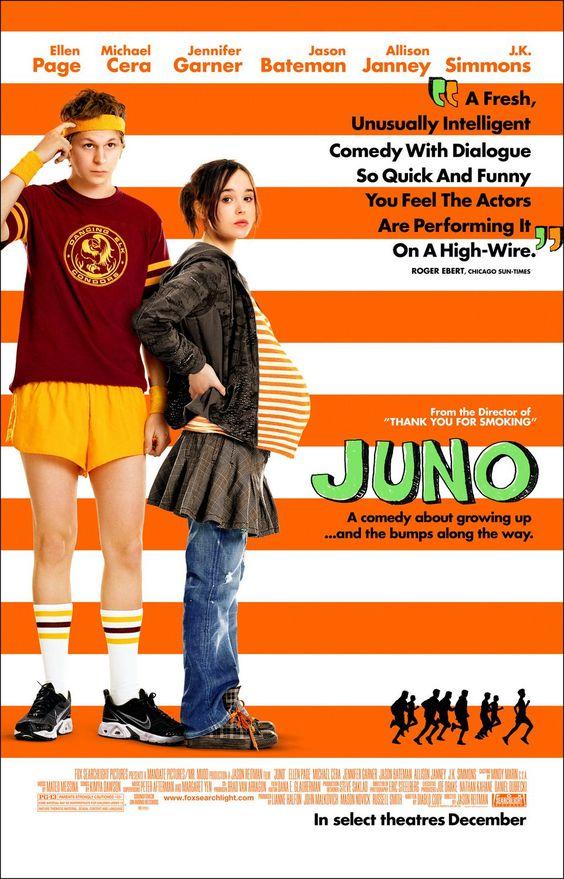 Juno narra la historia de una adolescente interpretada por Ellen Page que se queda embarazada accidentalmente.  Juno  decide que dará en adopción a su bebé, pero antes deberá encontrar a los padres perfectos que cuiden de su pequeño.