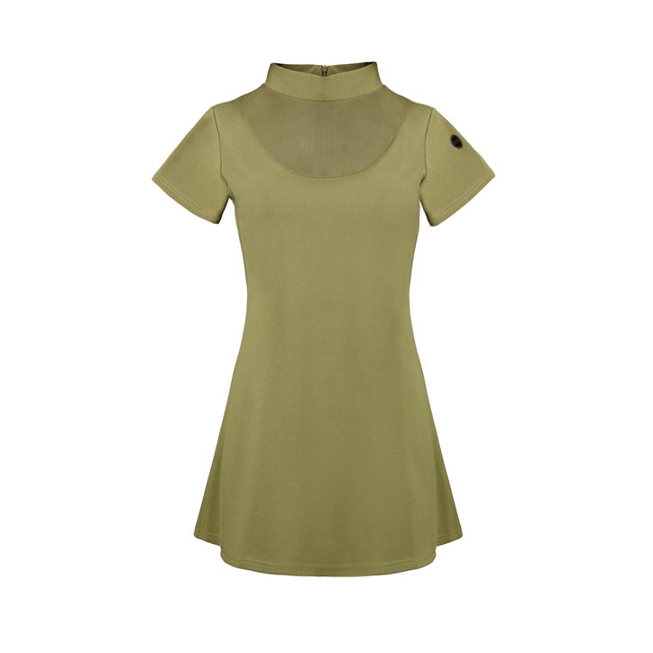 Vestido skater verde militar.