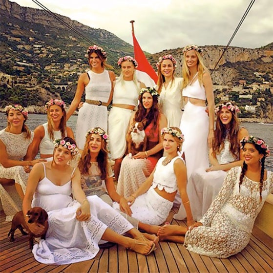 Carlota embarazada, en la despedida de soltera de su cuñada Beatrice Borromeo.