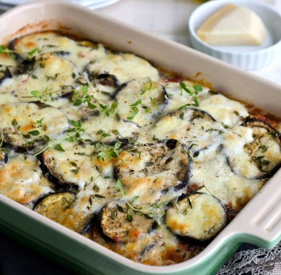 Gratinado de berenjenas al horno.