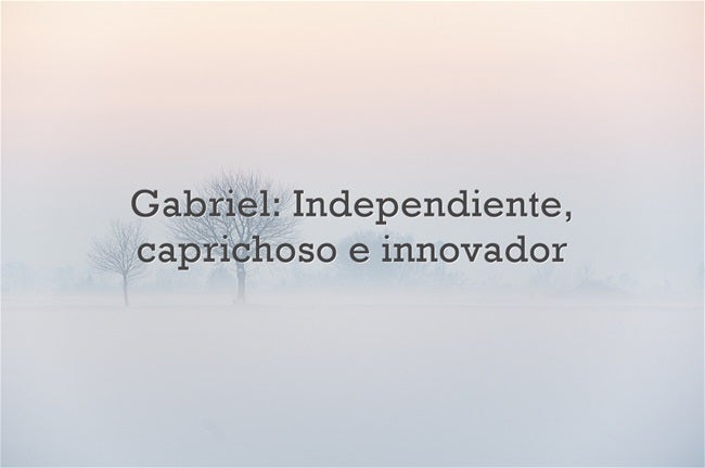 Gabriel: Independiente, caprichoso e innovador. Gabriel es un nombre de origen hebreo cuyo significado se asocia a ‘Fuerza de Dios’. El nombre de Gabriel hace honor al Arcángel Gabriel.