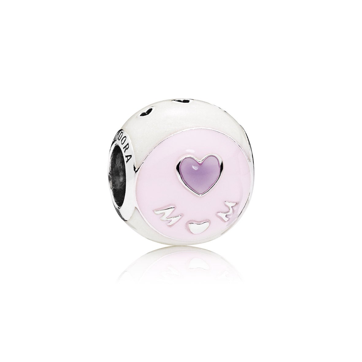 Pieza de Pandora 'Amor de mamá' en plata de primera ley con esmalte brillante morado y rosa transparente. (39 euros).