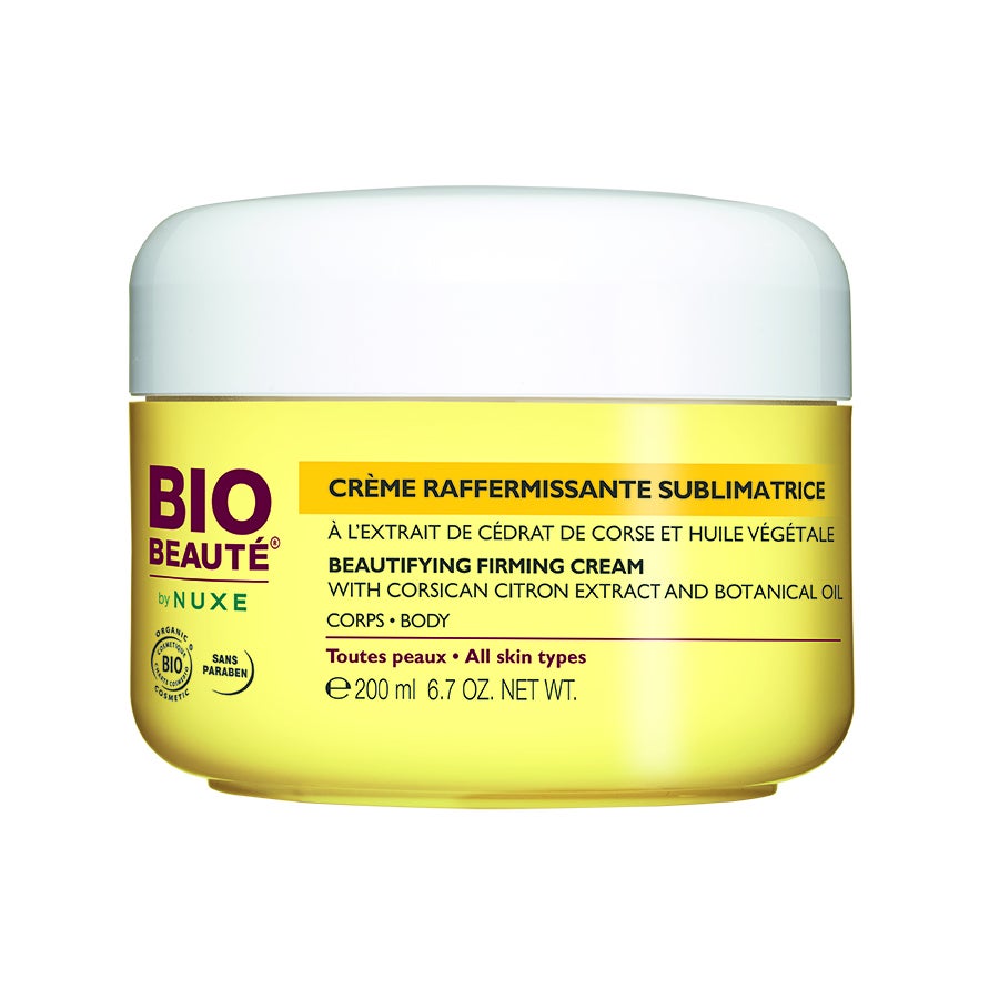 Efecto piel bonita al instante gracias a los pigmentos ‘soft focus’ minerales difuminan las imperfecciones, y al betacaroteno que realza la luminosidad de la piel. Acción hidratante, tonificante y reafirmante gracias al extracto de cidra de Córcega (con propiedades tonificantes) y al aceite de macadamia bio nutritivo. Para reafirmar contiene extracto de Chlorella Vulgaris, una micro alga con propiedades reestructurantes. Para vientre, muslos, glúteos y brazos. (25,50€).