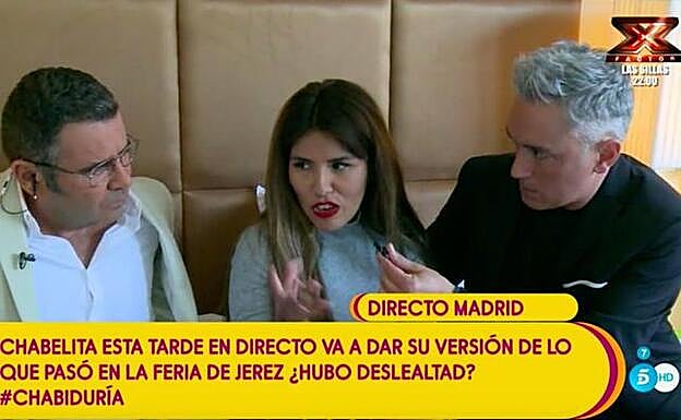 Chabelita Pantoja se defiende ante Jorge Javier Vázquez y Kiko Hernández.