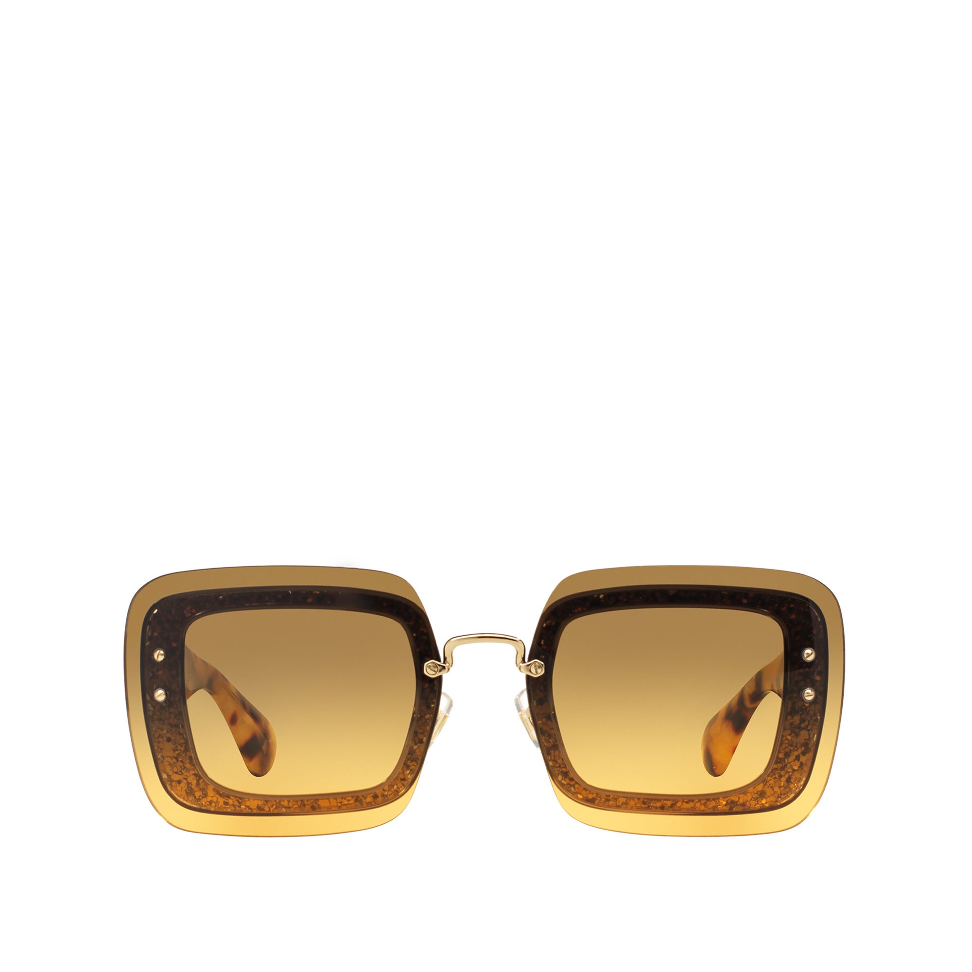 Gafas extra grandes en tono caramelo de MIU MIU. Ideales para divas de manual.